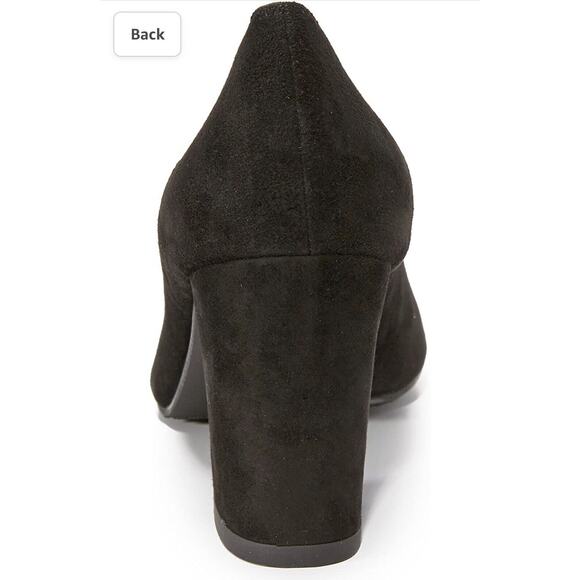 Stuart Weitzman Mary Pump Square Toe Block Heel Black Suede Women 8 N NIB $475 - Picture 5 of 10